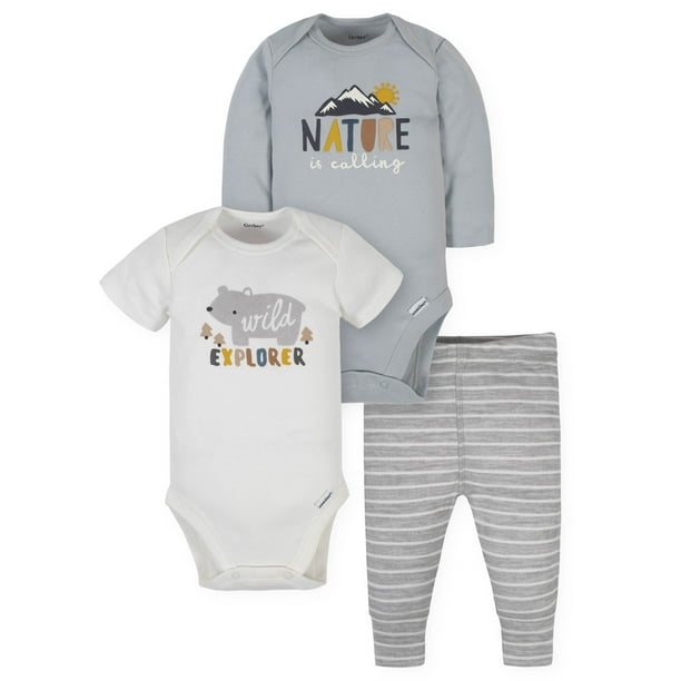 Gerber Baby Boys 3 Pack Sleep N Plays Size Newborn NEW Explorer Adorable